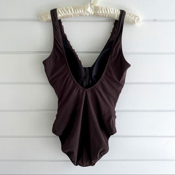 Profile By Gottex Brown Ruffle One Piece Swim Suit - Picture 2 of 6